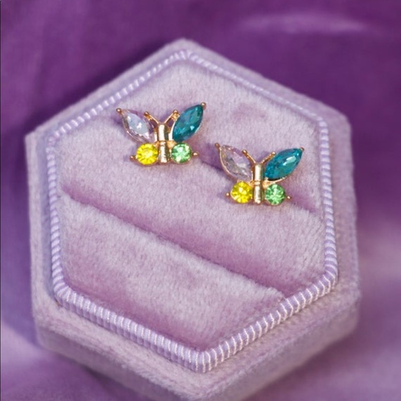 Jewelry - BRAND NEW Butterfly Colored Stone Earrings